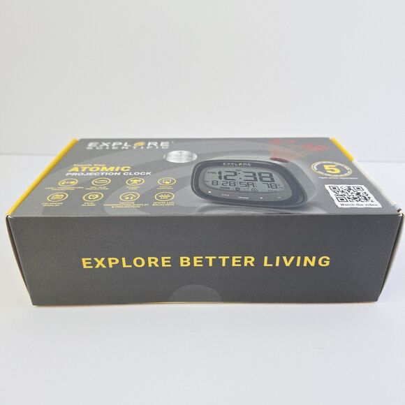 Explore Scientific Atomic Projection Clock Touch Key Metallic Grey Finish - Picture 6 of 9